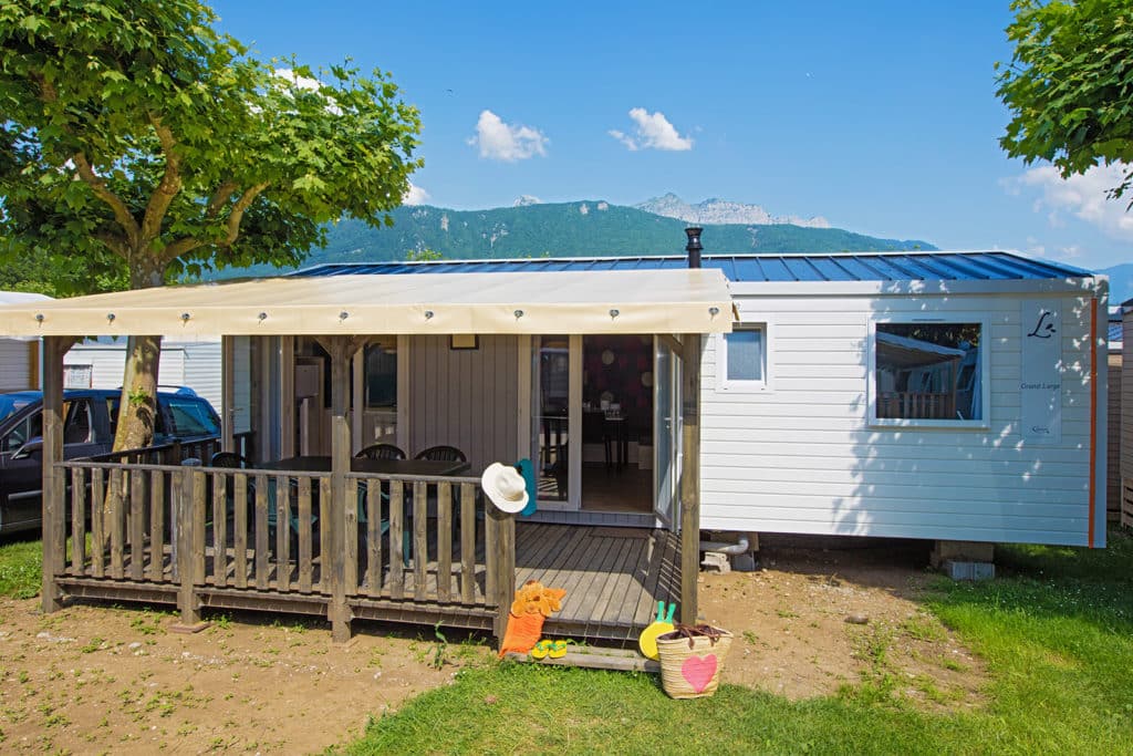 Cottage Confort Tribu, vue extérieure, camping Annecy