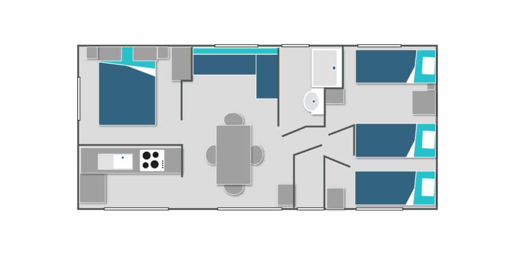 Confort maximal - plan mobil home tribu au Camping Annecy